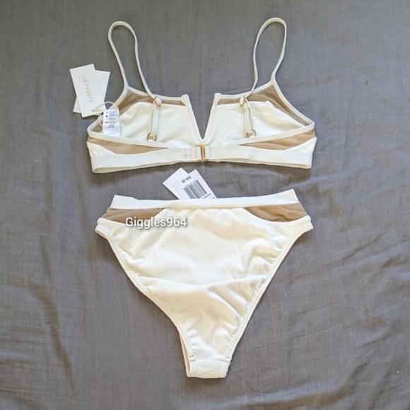 L*Space Sadie Palonia Bikini Set Cream Ribbed - Picture 5 of 15